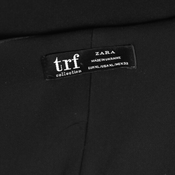 Zara Women's Dress Black V-Neck Short Flared Sleeve Relaxed Fit Shift Tunic XL - Picture 3 of 9